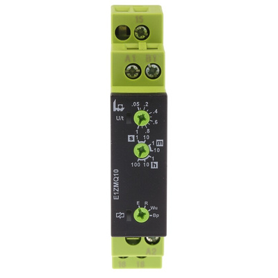 Tele E1ZMQ10 Series DIN Rail Mount Timer Relay, 24 → 240V ac/dc, 1-Contact, 0.05 s → 100h, SPDT