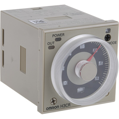 Omron H3CR Series DIN Rail, Panel Mount Timer Relay, 12 → 48 V dc, 24 → 48V ac, 2-Contact, 0.05 s