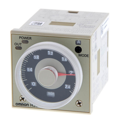 Omron H3CR Series DIN Rail, Panel Mount Timer Relay, 12 → 48 V dc, 24 → 48V ac, 2-Contact, 0.05 s