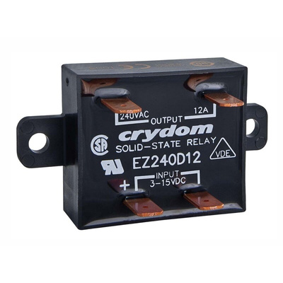 Sensata / Crydom EZ Series Solid State Relay, 12 A rms Load, Panel Mount, 280 Vrms Load, 15 V dc Control