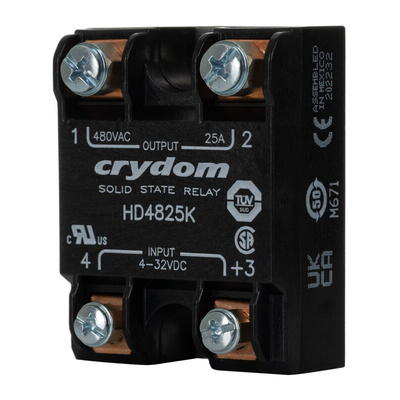 Sensata / Crydom HD Series Solid State Relay, 25 A rms Load, Panel Mount, 530 V ac Load, 32 V dc Control