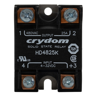 Sensata / Crydom HD Series Solid State Relay, 25 A rms Load, Panel Mount, 530 V ac Load, 32 V dc Control