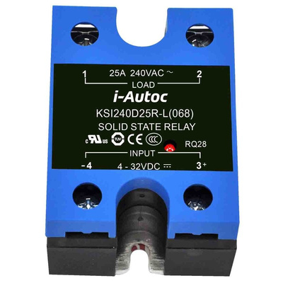 i-Autoc KSI Series Solid State Relay, 10 A Load, Panel Mount, 280 V ac Load, 32 V dc Control