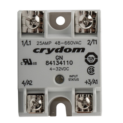 Sensata / Crydom GN Series Solid State Relay, 10 A rms Load, Panel Mount, 660 V ac Load, 32 V dc Control