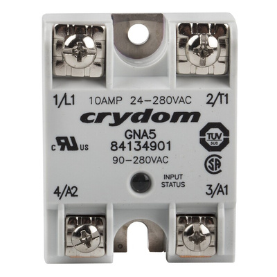 Sensata / Crydom GNA5 Series Solid State Relay, 10 A rms Load, Panel Mount, 280 V ac Load, 280 V ac Control