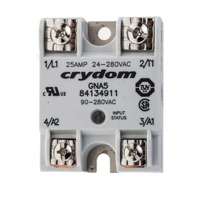 Sensata / Crydom GNA5 Series Solid State Relay, 25 A rms Load, Panel Mount, 280 V ac Load, 280 V ac Control