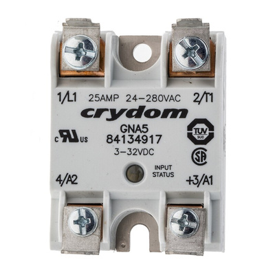 Sensata / Crydom GNA5 Series Solid State Relay, 25 A rms Load, Panel Mount, 280 V ac Load, 32 V dc Control