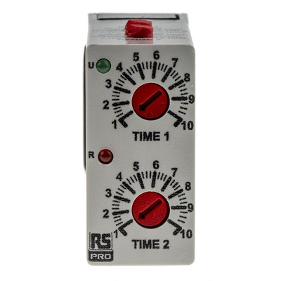 RS PRO Plug In Timer Relay, 12 → 240V ac/dc, 0.1 s → 10days, 1-Function, DPDT
