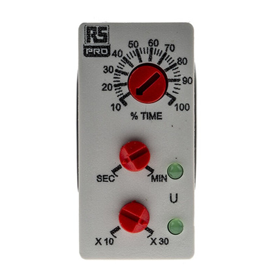 RS PRO Plug In Timer Relay, 24V ac, 0.1 s → 30min, 1-Function, DPDT