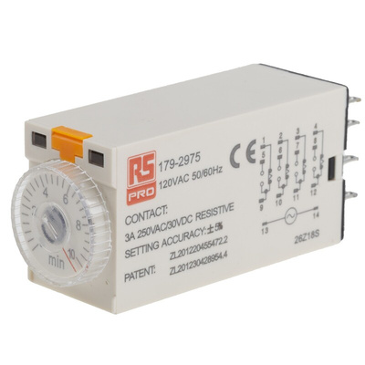 RS PRO Plug In Timer Relay, 110V ac, 4-Contact, 0.5 → 10min, 1-Function, 4PDT