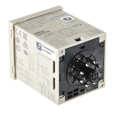 Omron H3CR Series DIN Rail, Panel Mount Timer Relay, 24V ac/dc, 2-Contact, 0.05 s → 30h, 1-Function, DPDT