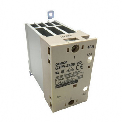 Omron G3PA Series Solid State Relay, 40 A Load, DIN Rail Mount, 264 V Load