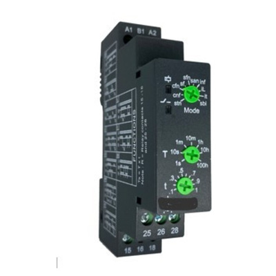 RS PRO DIN Rail Mount Timer Relay, 12 → 240V ac, 2-Contact, 0.1s to 100h, DPDT