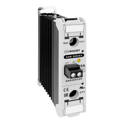 Crouzet GNR Series Solid State Relay, 20 A rms Load, DIN Rail Mount, 660 V ac/dc Load