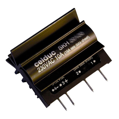 Celduc SK Series Solid State Relay, 10 A Load, PCB Mount, 280 Vrms Load, 14 Vdc Control