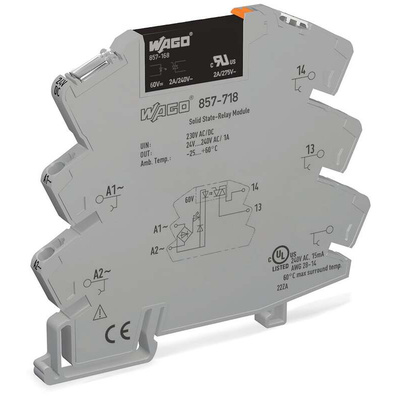 Wago 857 Series Solid State Relay, 2 A Load, DIN Rail Mount, 240 V ac/dc Load