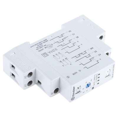Finder 80 Series Series DIN Rail Mount Timer Relay, 12 → 240V ac/dc, 1-Contact, 0.1 → 20 min, 0.1