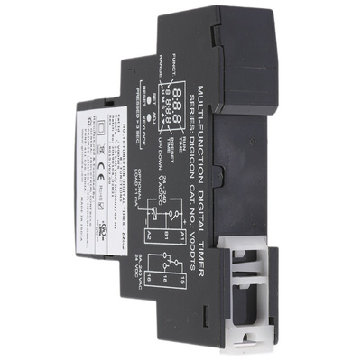 GIC DIN Rail Mount Timer Relay, 24 → 240V ac/dc, 1-Contact, 0.1 s → 999h, SPDT