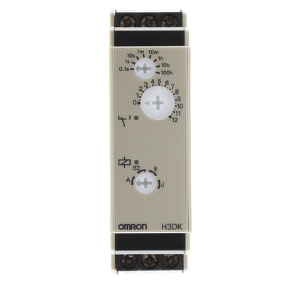 Omron H3DK Series DIN Rail Mount Timer Relay, 24 → 240V ac/dc, 1-Contact, 0.1 s → 1200h, SPDT
