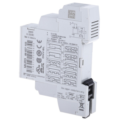 Crouzet DIN Rail Mount Timer Relay, 12 → 240V ac/dc, 1-Contact, 0.1 s → 100h, SPDT