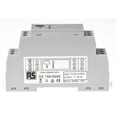 RS PRO Signal Conditioner, RTD, Thermocouple Input, Current, Voltage Output, 10 → 32 V ac, 10 → 48V dc