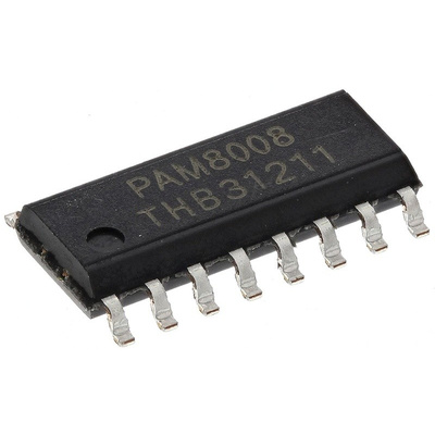 PAM8008DR DiodesZetex, Audio Amplifier, 16-Pin SOP