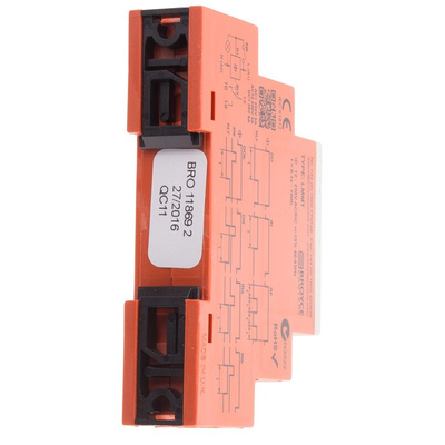 Broyce Control DIN Rail Mount Timer Relay, 24 → 230 V ac/12 → 230V dc, 1-Contact, 0.1 s → 100h,