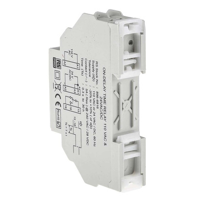 RS PRO DIN Rail Mount Timer Relay, 24V ac, 1-Contact, 0.3 s → 30h, 1-Function, SPDT