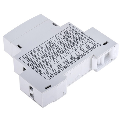 RS PRO DIN Rail Mount Timer Relay, 24 → 240V ac/dc, 2-Contact, 01. s → 999h, DPST