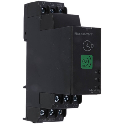 Schneider Electric Harmony Time Series DIN Rail Mount Timer Relay, 12 → 240V ac/dc, 2-Contact, 0.1 s →