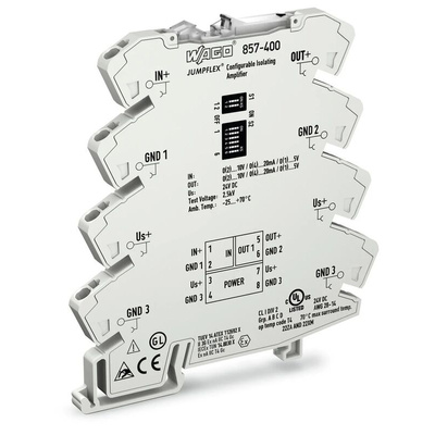 Wago 857 Series Signal Conditioner, Current, Voltage Input, Current, Voltage Output, 24V dc Supply, ATEX, IECEx