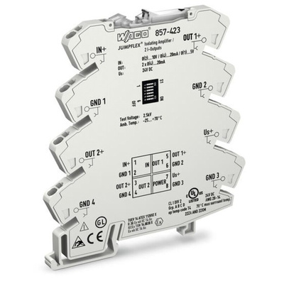 Wago JUMPFLEX Series Signal Conditioner, Current, Voltage Input, Current Output, 24V dc Supply, ATEX, IECEx