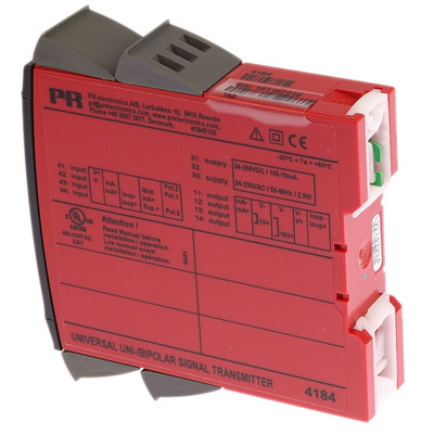 PR Electronics 4 Series Signal Conditioner, Current, Voltage Input, Current, Voltage Output, 300V dc Supply