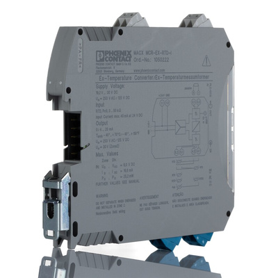 Phoenix Contact MACX MCR Series Signal Conditioner, RTD, Potentiometer Input, Current Output, 24V dc Supply, ATEX