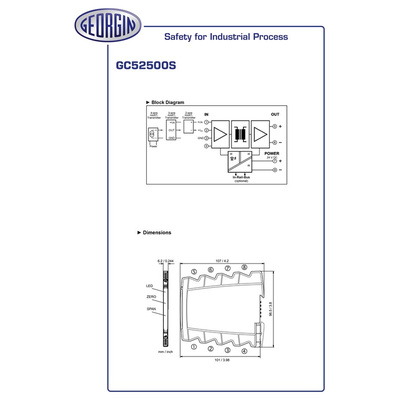 GEORGIN GC 52500 Series Power Supply Repeater, Current Input, Analogue Output