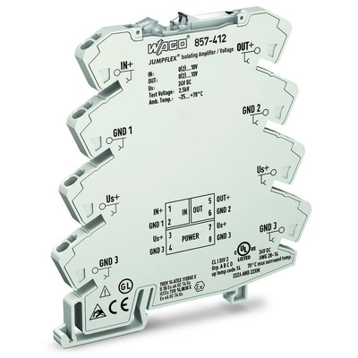 Wago 857 Series Signal Conditioner, Voltage Input, Current, Voltage Output, 24V dc Supply, IECEx