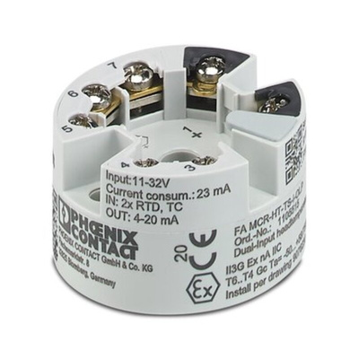 Phoenix Contact Signal Transducer, RTD, Thermocouple, Voltage Input, Current Output