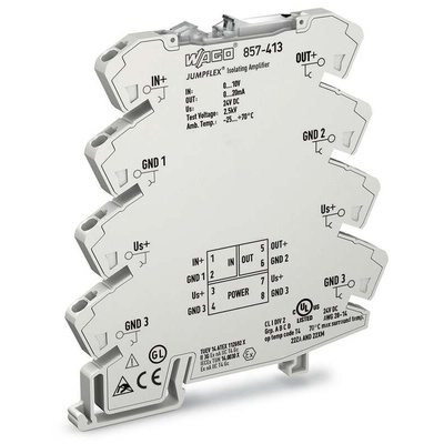 Wago 857 Series Signal Conditioner, Voltage Input, Current Output, 24V dc Supply
