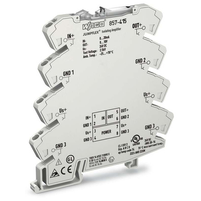 Wago 857 Series Signal Conditioner, Current Input, Voltage Output, 24V dc Supply