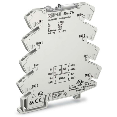 Wago 857 Series Signal Conditioner, Current Input, Voltage Output, 24V dc Supply