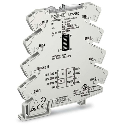 Wago 857 Series Signal Conditioner, Current Input, Current, Voltage Output, 24V dc Supply