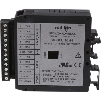 Red Lion MINI MCR-SL-2CP-I-I-SP Series Signal Conditioner, RS-232 Input, RS-422, RS-485 Output, 9 → 32V dc Supply