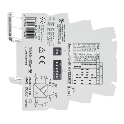 Weidmuller ACT20X Series Signal Conditioner, Current, Voltage Input, Current, Voltage Output, 24V dc Supply