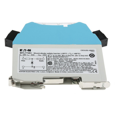 Eaton 1 Channel Zener Barrier, Intrinsic Safety Barrier, Digital Output, ATEX