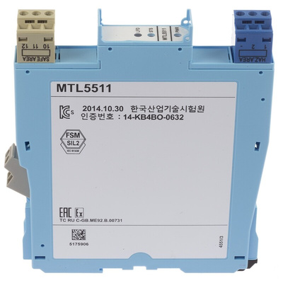 Eaton 1 Channel Zener Barrier, Switch/Proximity Detector Interface, NAMUR Sensor, Switch Input, Relay Output, ATEX
