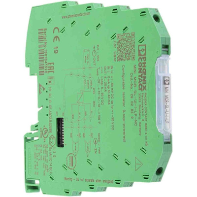 Phoenix Contact MINI MCR Series Signal Conditioner, Current, Voltage Input, Current Output, 8 → 30V dc Supply,