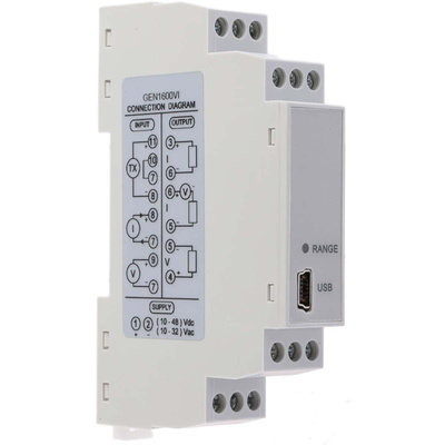 RS PRO Signal Conditioner, Current, Voltage Input, Current, Voltage Output, 10 → 32 V ac, 10 → 48V dc