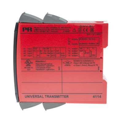 PR Electronics 4100 Series Universal Transmitter, Universal Input, Current, Voltage Output, 19.2 → 300 V dc,