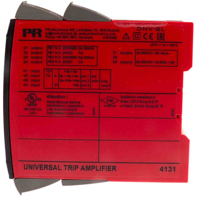 PR Electronics 4100 Series Universal Transmitter, Universal Input, Relay Output, 19.2 → 300 V dc, 21.6 →