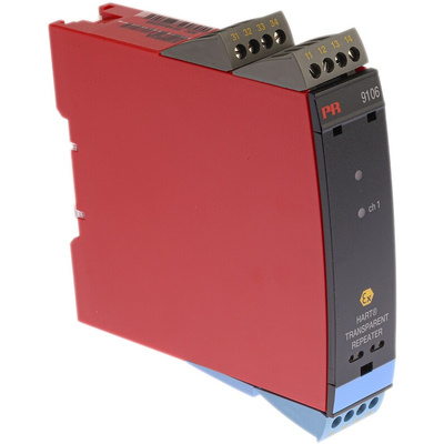 PR Electronics 9100 Series Transparent Repeater, Current Input, Current, Relay Output, 19.2 → 31.2V dc Supply,